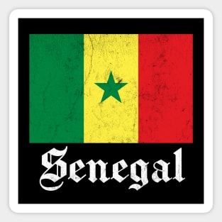 Senegal // Vintage-Style Flag Design Magnet